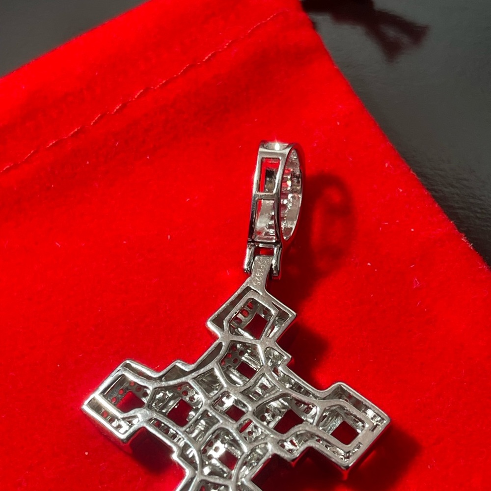 Solid 925 Silver Cross Pendant Plata - image 2